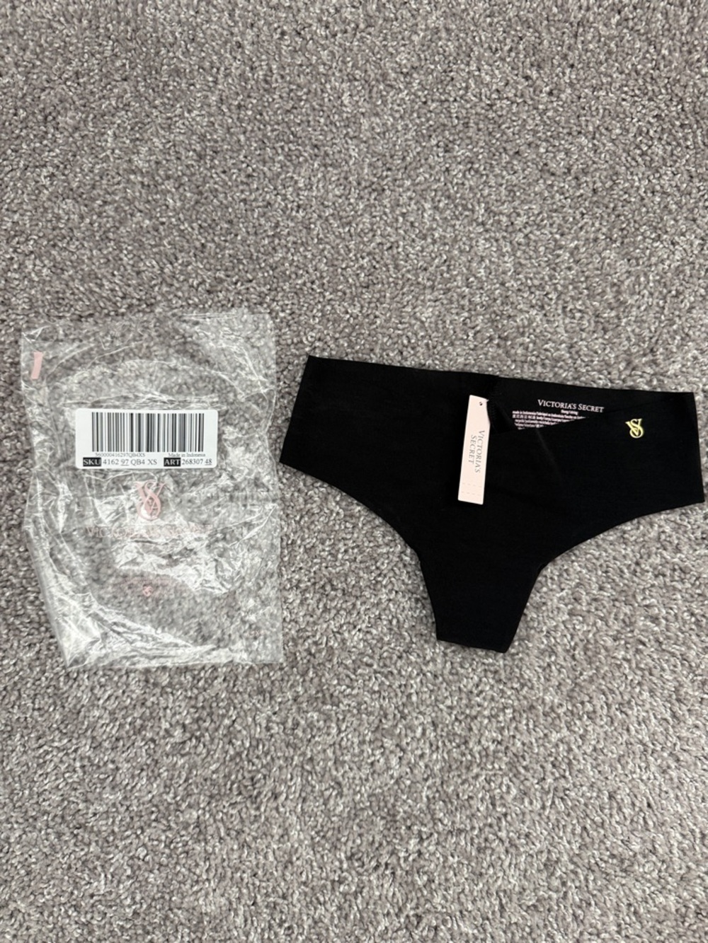 Victoria's Secret Black Microfiber Seamless Thong